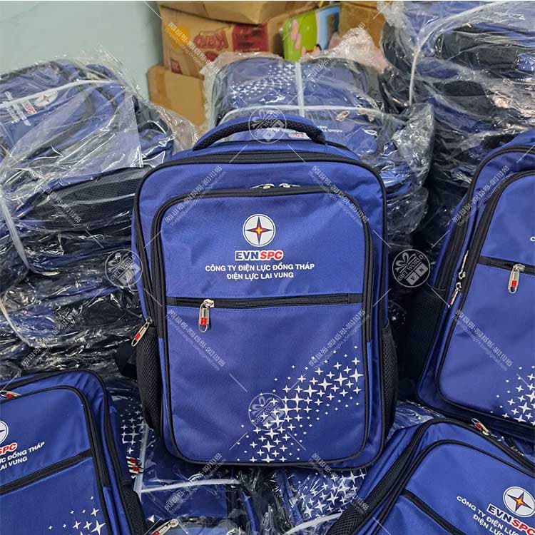 Ba lô 4 ngăn in logo Điện Lực Lai Vung