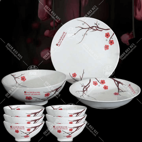 Bộ Đồ Ăn Minh Long Daisy Hồng Mai 22 Sản Phẩm