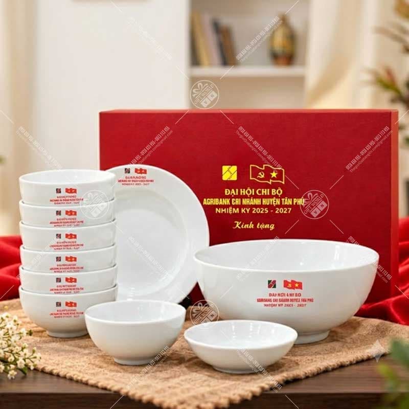 Bộ Đồ Ăn Trắng Bát Tràng (Set 10 Món)